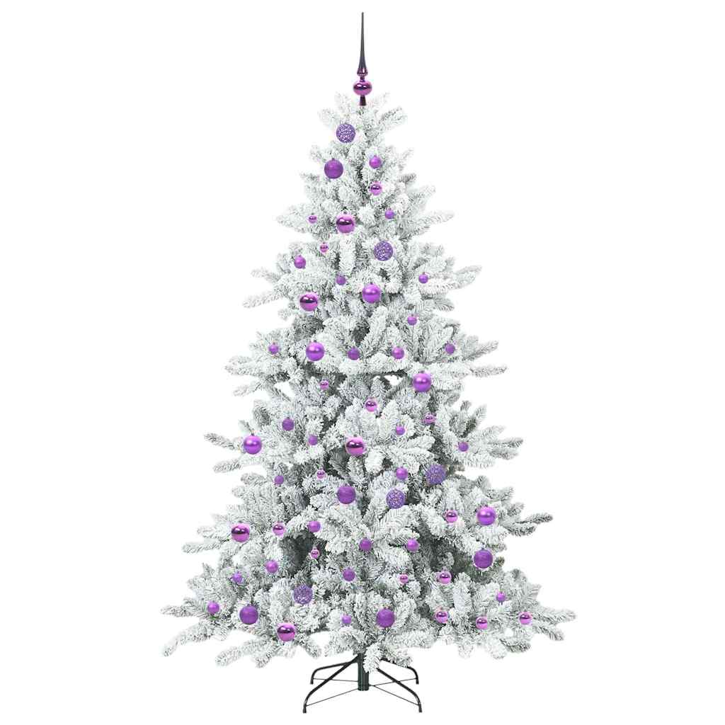 Kunstig sammensatt juletre med 300 LED Hvit 180 cm PVC og stål