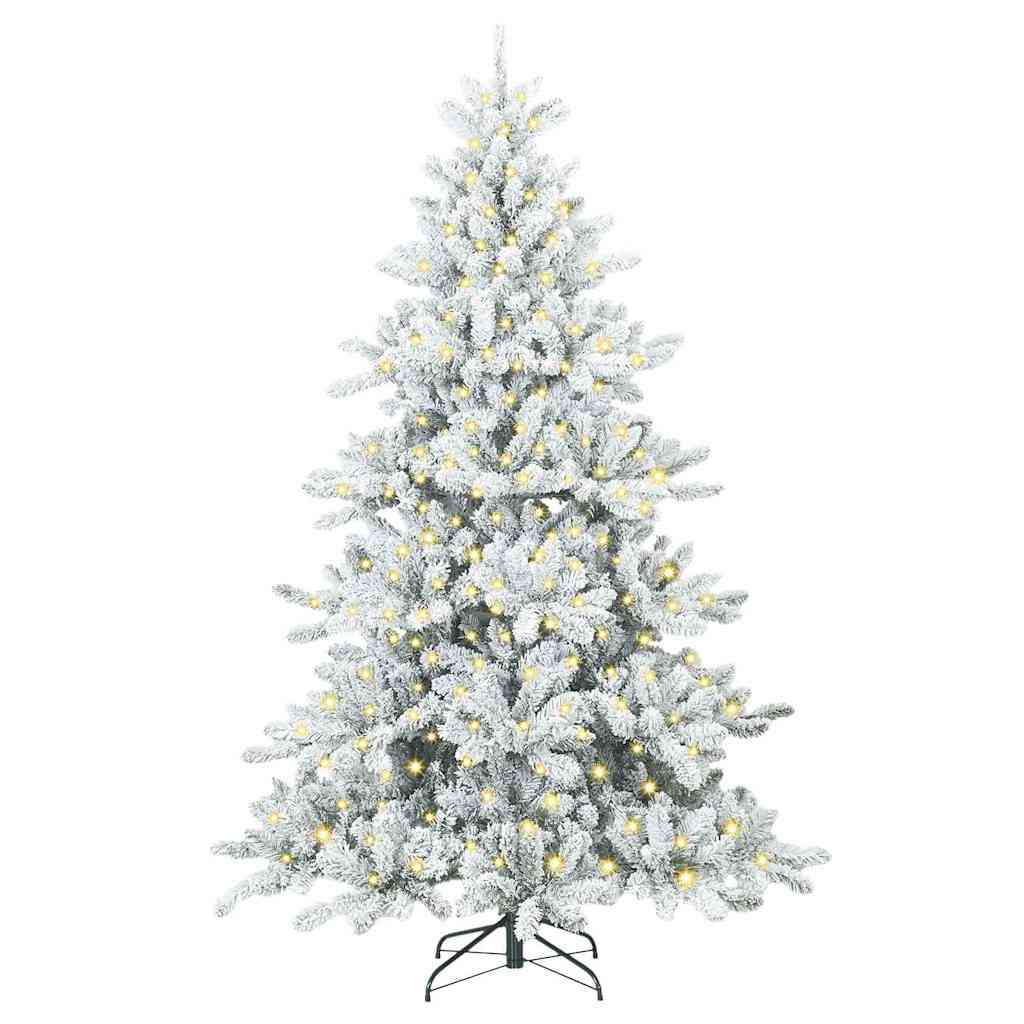 Kunstig sammensatt juletre med 300 LED Hvit 210 cm PVC og stål