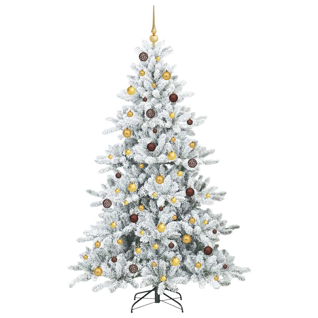 Kunstig sammensatt juletre med 300 LED Hvit 210 cm PVC og stål