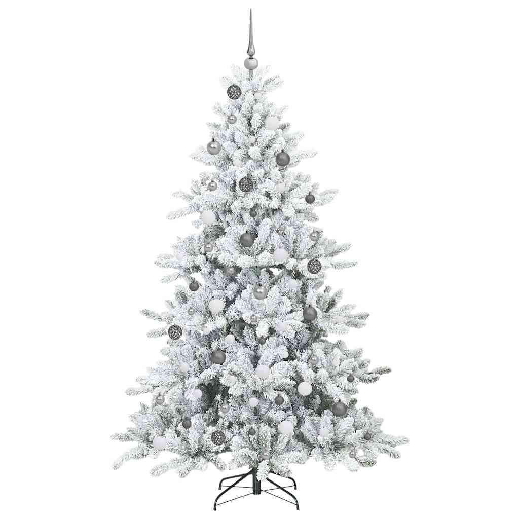 Kunstig sammensatt juletre med 300 LED Hvit 210 cm PVC og stål
