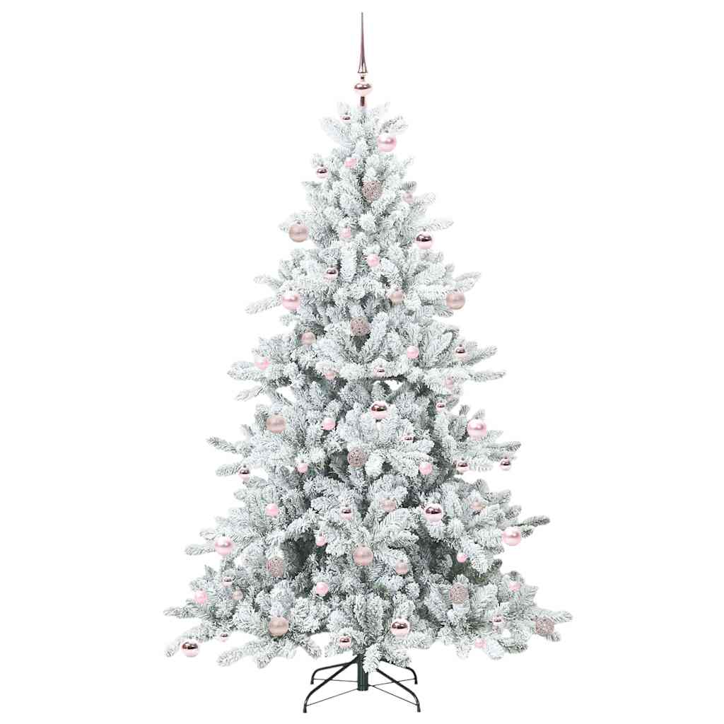 Kunstig sammensatt juletre med 300 LED Hvit 210 cm PVC og stål