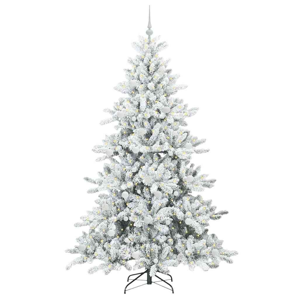 Kunstig sammensatt juletre med 300 LED Hvit 210 cm PVC og stål