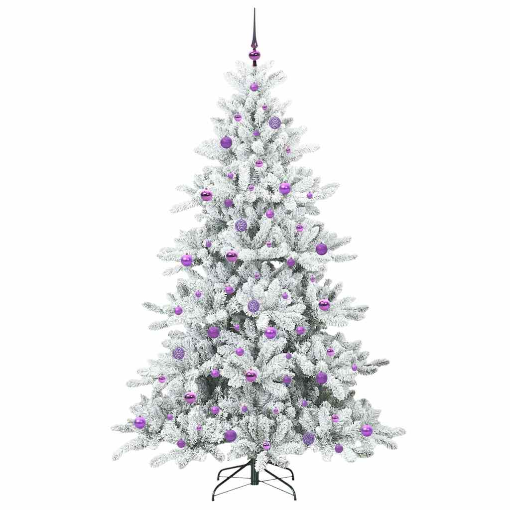 Kunstig sammensatt juletre med 300 LED Hvit 210 cm PVC og stål