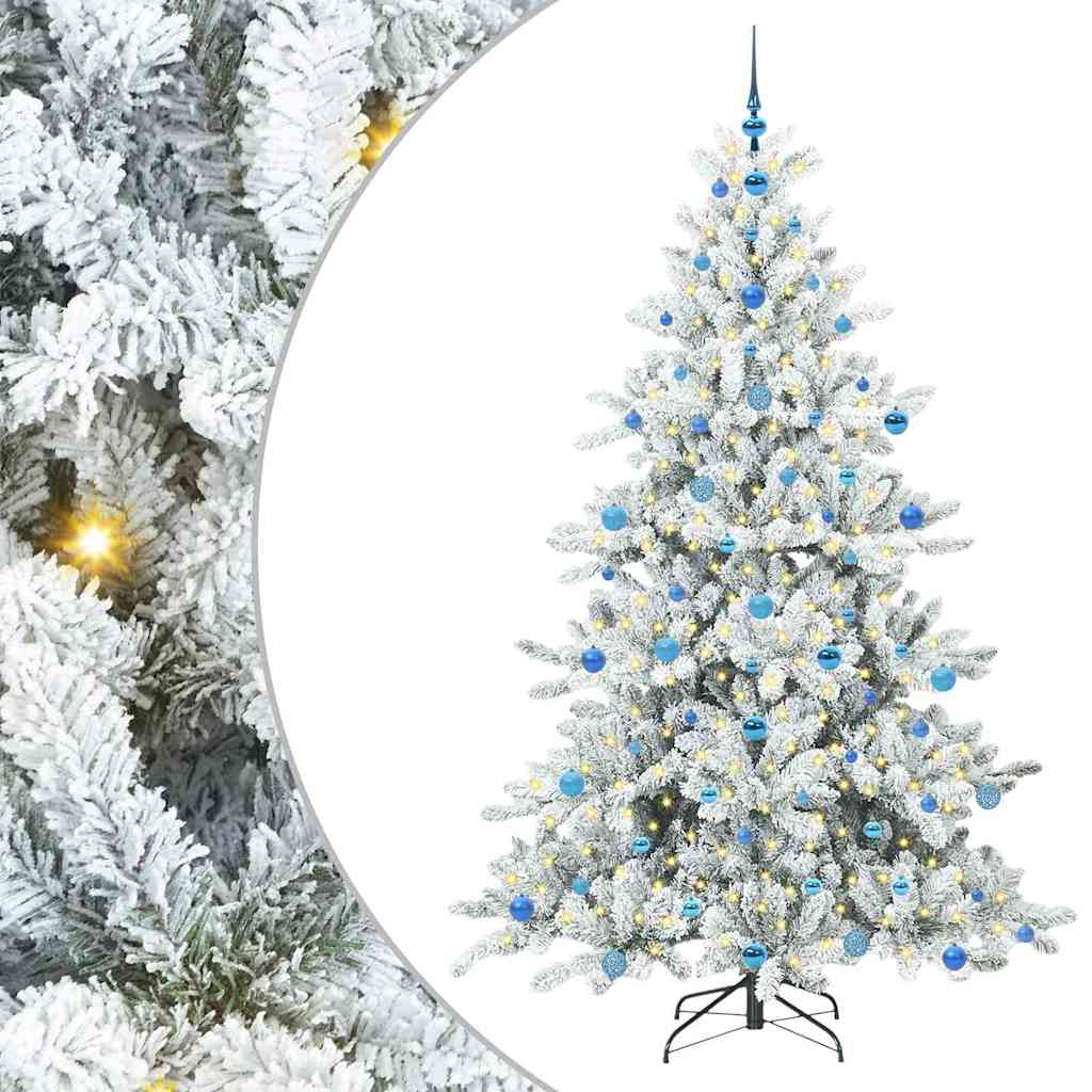 Kunstig sammensatt juletre med 300 LED Hvit 210 cm PVC og stål