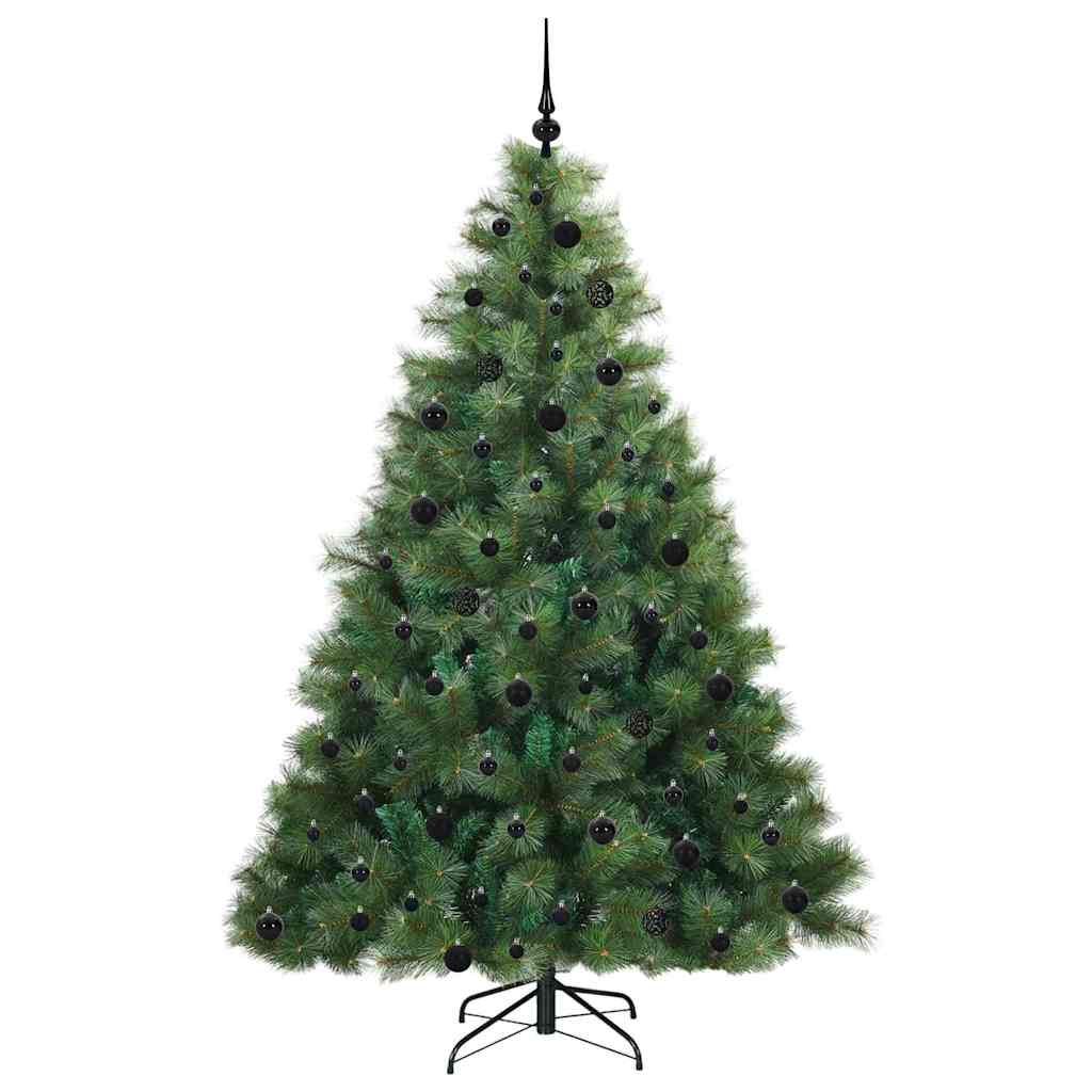 Kunstig juletre med 300 LED med stativ grønn 210 cm PE og PVC