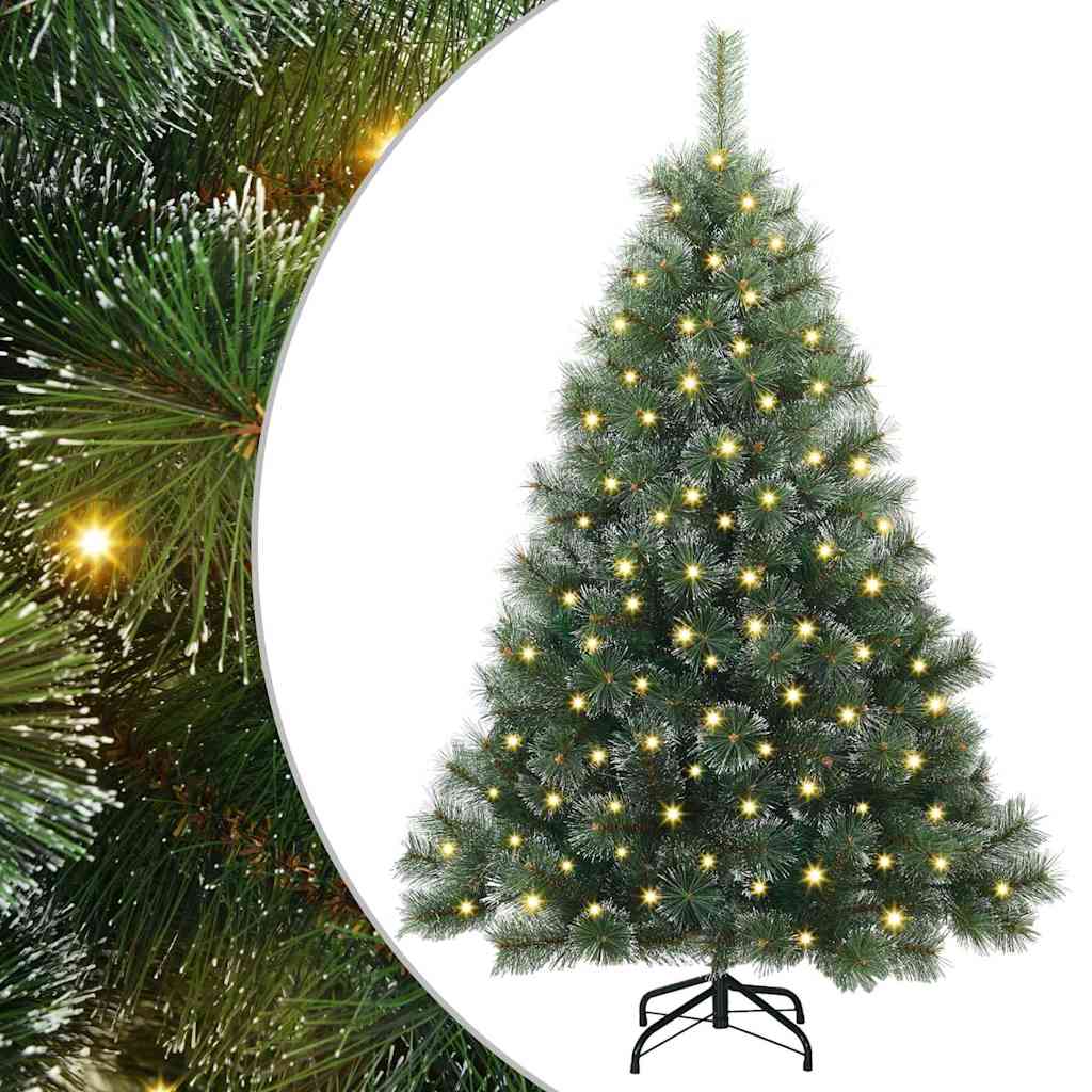 Kunstig juletre med 150 LED med stativ grønn 150 cm PE og PVC