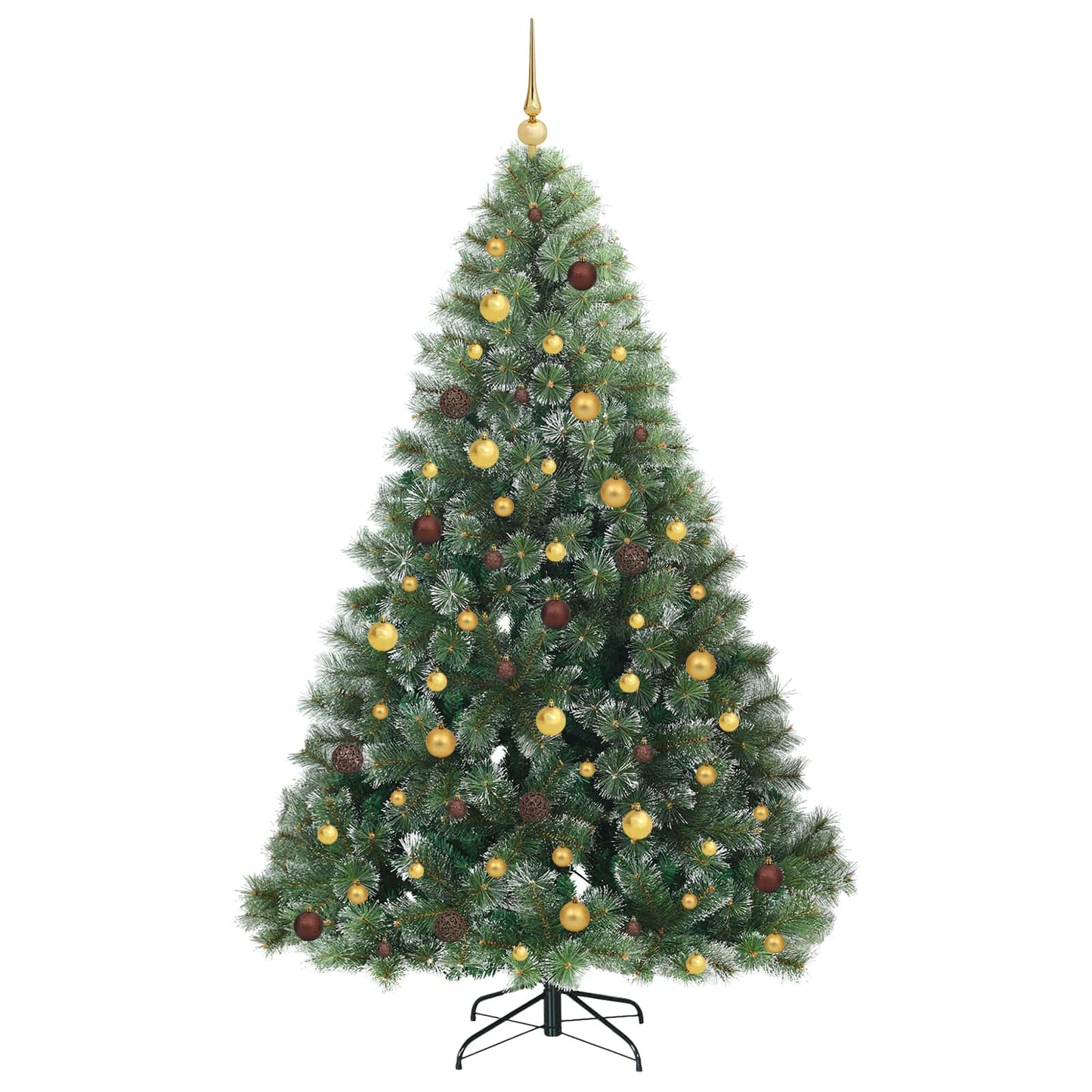 Kunstig juletre med 300 LED med stativ grønn 210 cm PE og PVC