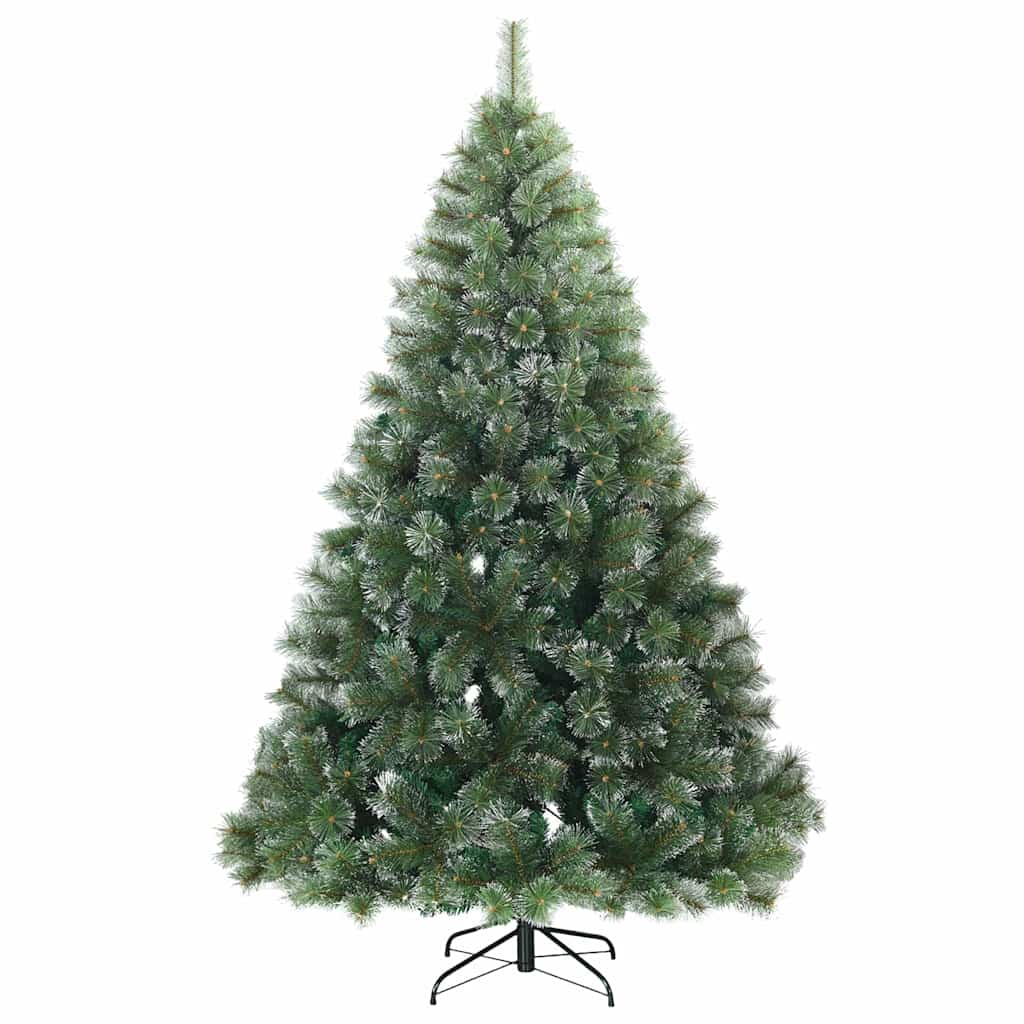 Kunstig juletre med 300 LED med stativ grønn 210 cm PE og PVC