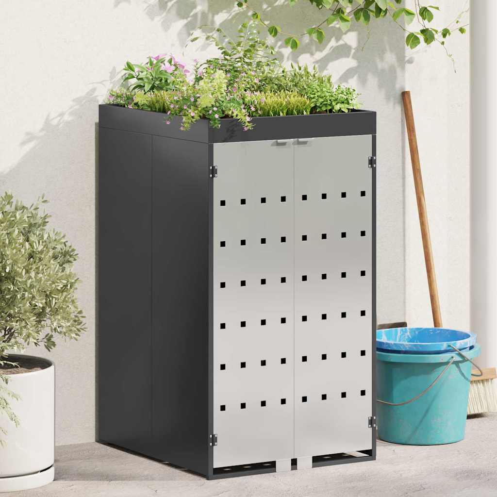 Oppbevaring av hjulbeholder med plantertak for 240L beholder