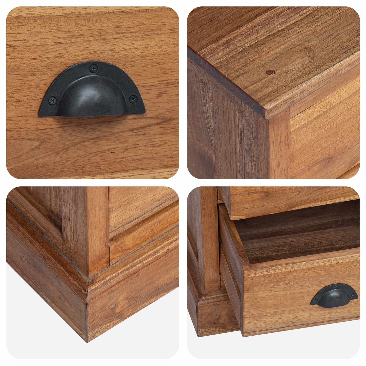 Nattbord med skuff Naturlig 40 x 30 x 50 cm Massivt Teaktre