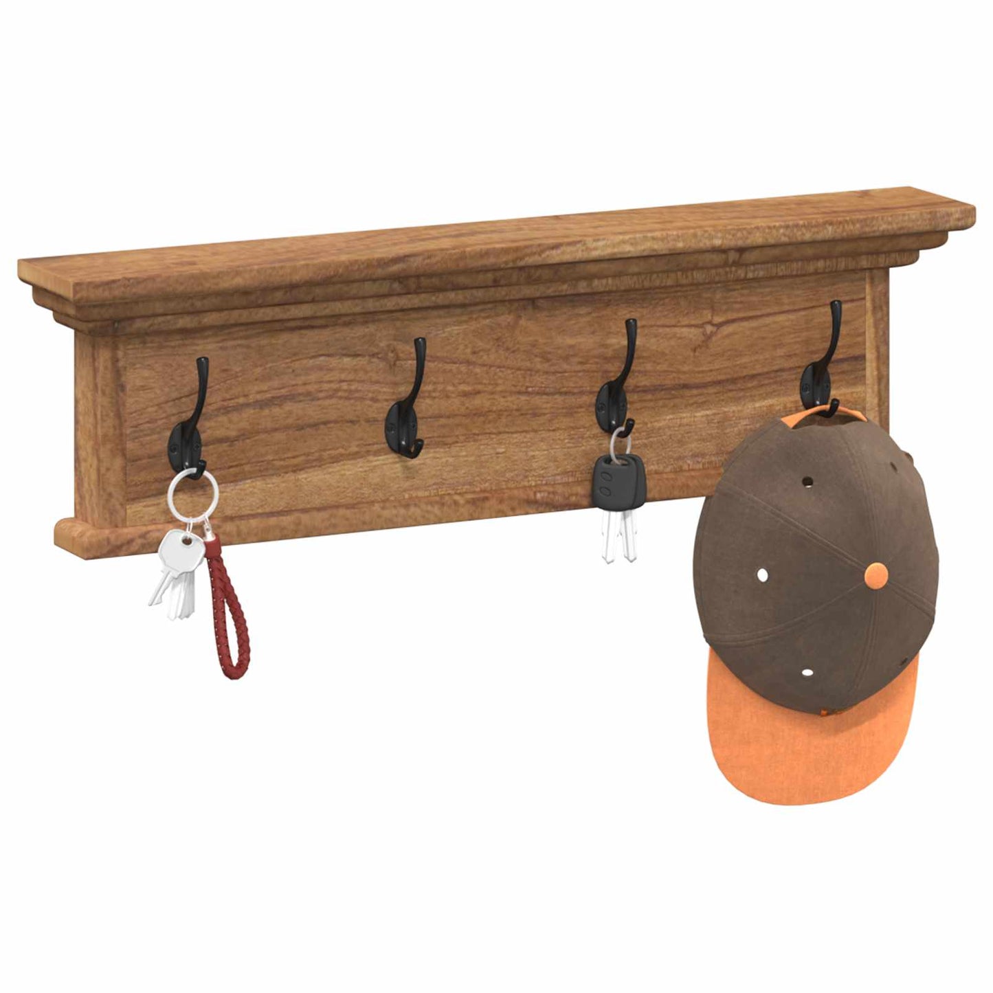Vegghengt kleshenger Naturlig 70 x 10 x 20 cm Massivt Teaktre