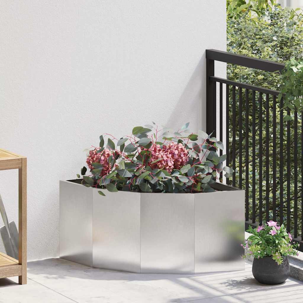 Hjørne Plante sølv 60 x 60 x 35 cm Rustfritt stål