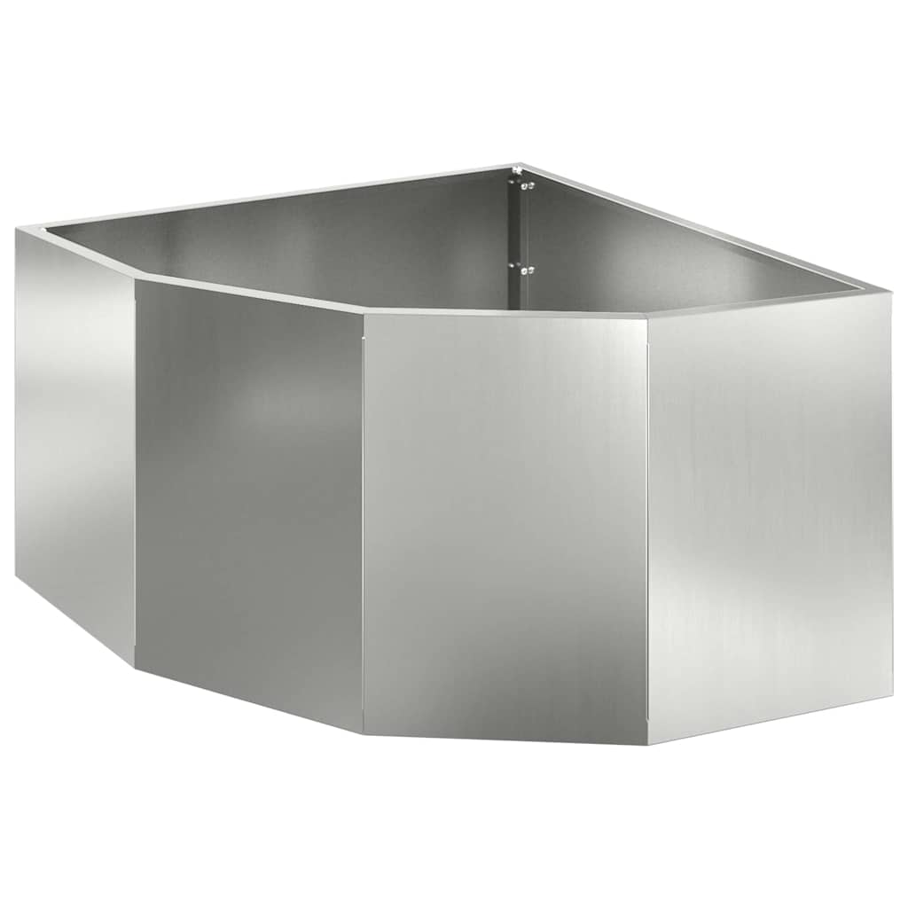 Hjørne Plante sølv 60 x 60 x 35 cm Galvanisert stål