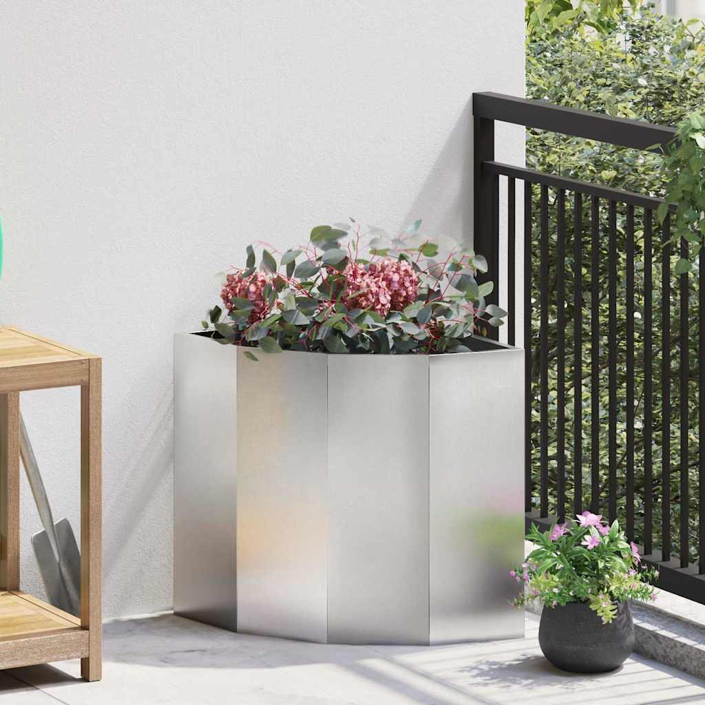 Hjørne Plante sølv 45 x 45 x 50 cm Rustfritt stål