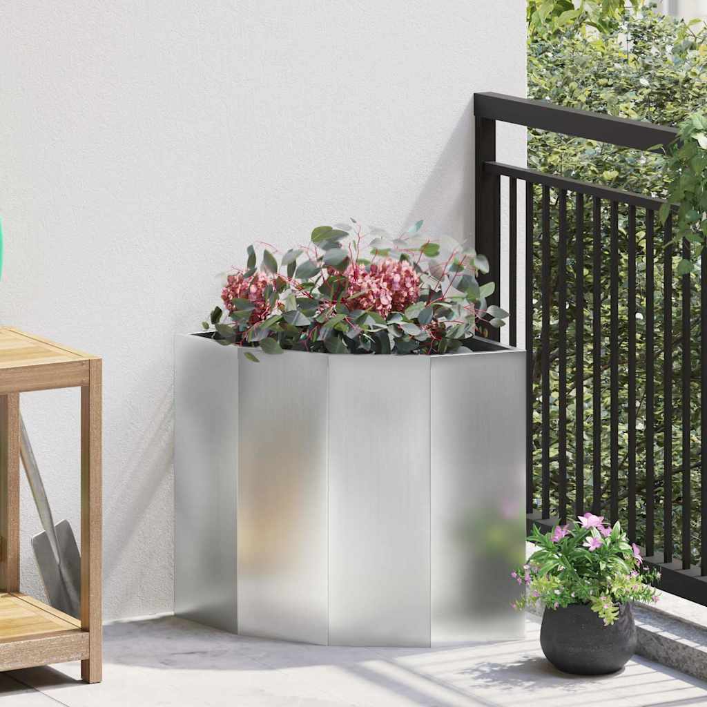 Hjørne Plante sølv 45 x 45 x 50 cm Galvanisert stål