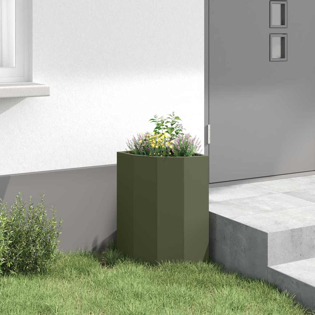 Hjørne Plante Olivengrønn 30 x 30 x 50 cm Stål