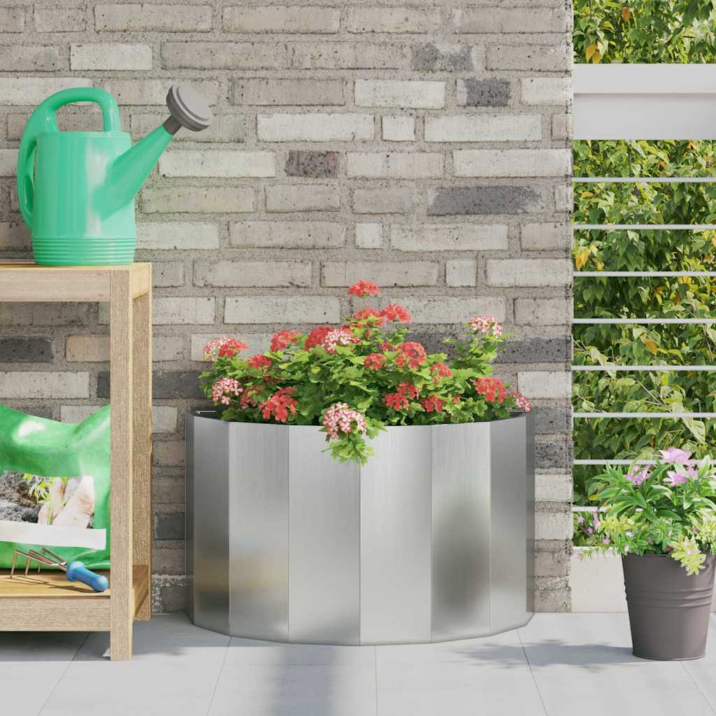 Plantekassed sølv 60 x 30 x 35 cm Galvanisert Stål