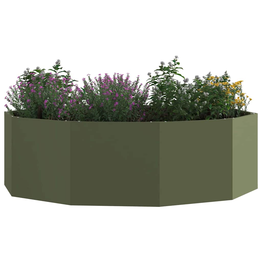 Plantekassed Olivengrønn 120 x 120 x 35 cm Stål