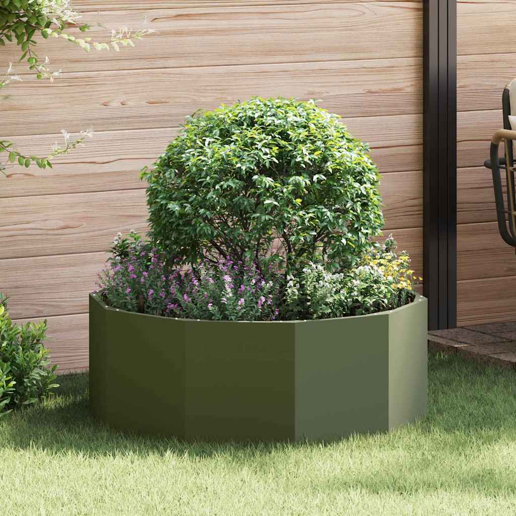 Plantekassed Olivengrønn 90 x 90 x 35 cm Stål
