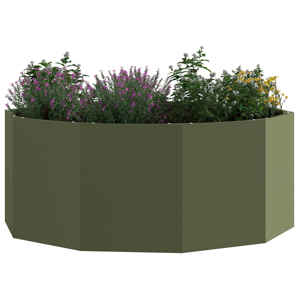 Plantekassed Olivengrønn 90 x 90 x 35 cm Stål