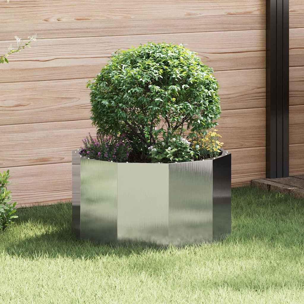 Plantekassed sølv 60 x 60 x 35 cm Rustfritt Stål