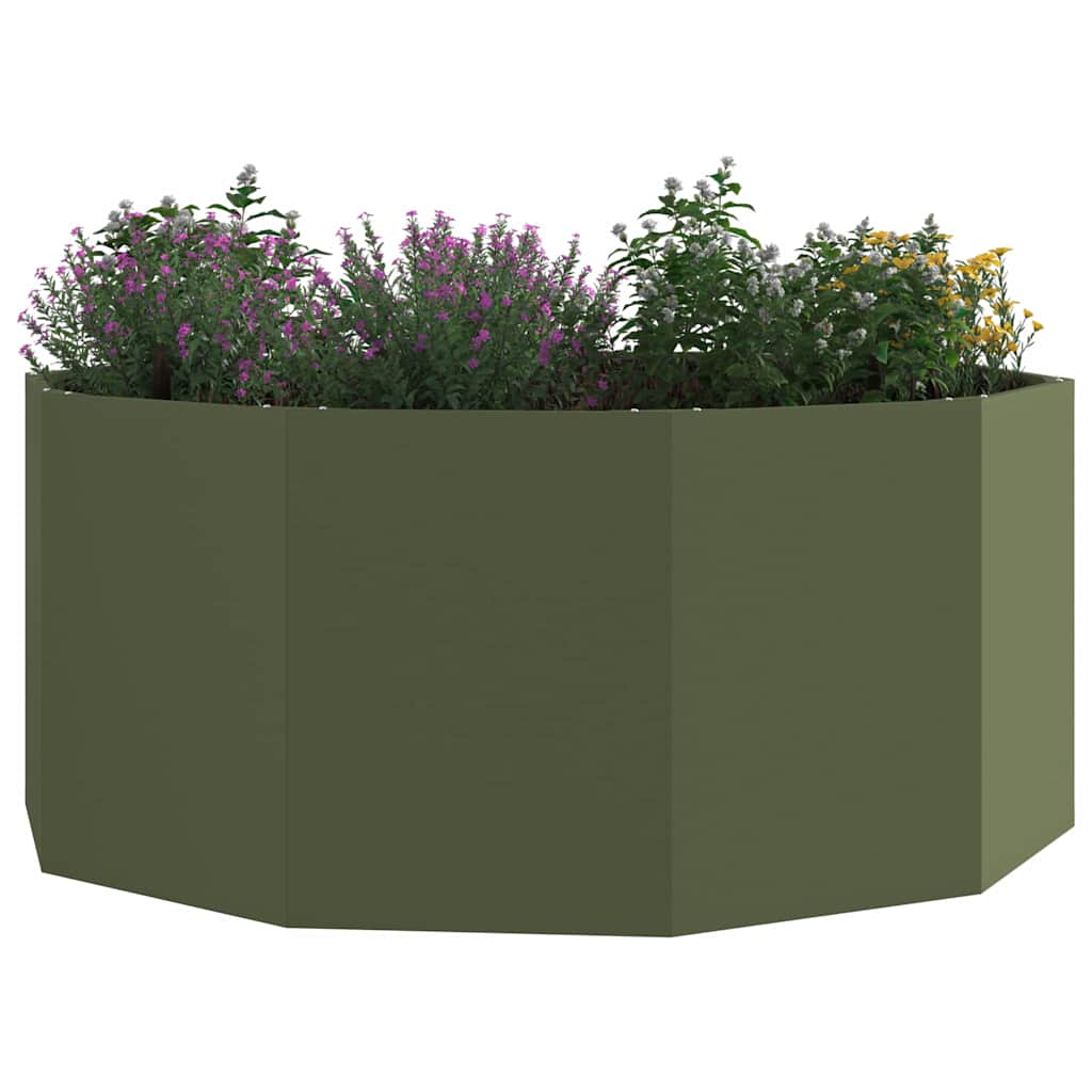 Plantekassed Olivengrønn 120 x 120 x 50 cm Stål