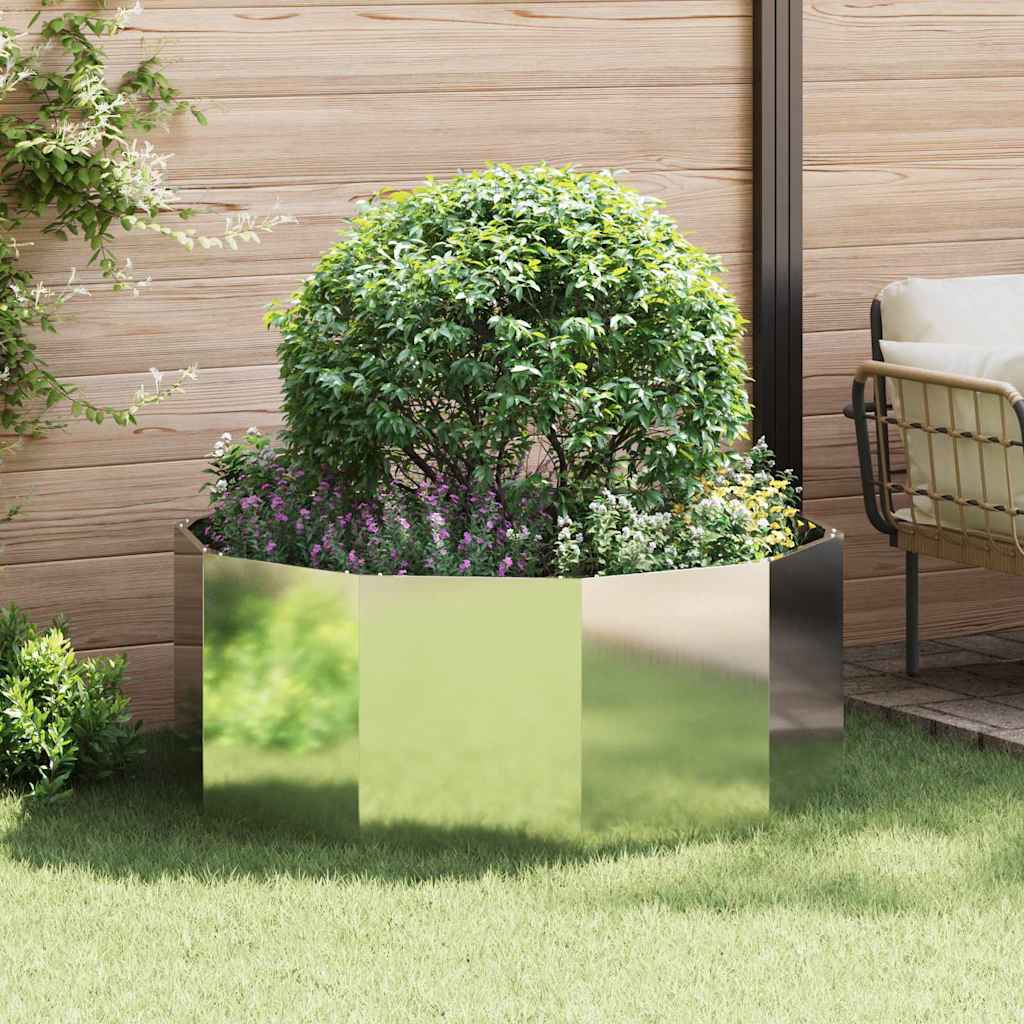 Plantekassed sølv 120 x 120 x 50 cm Galvanisert Stål