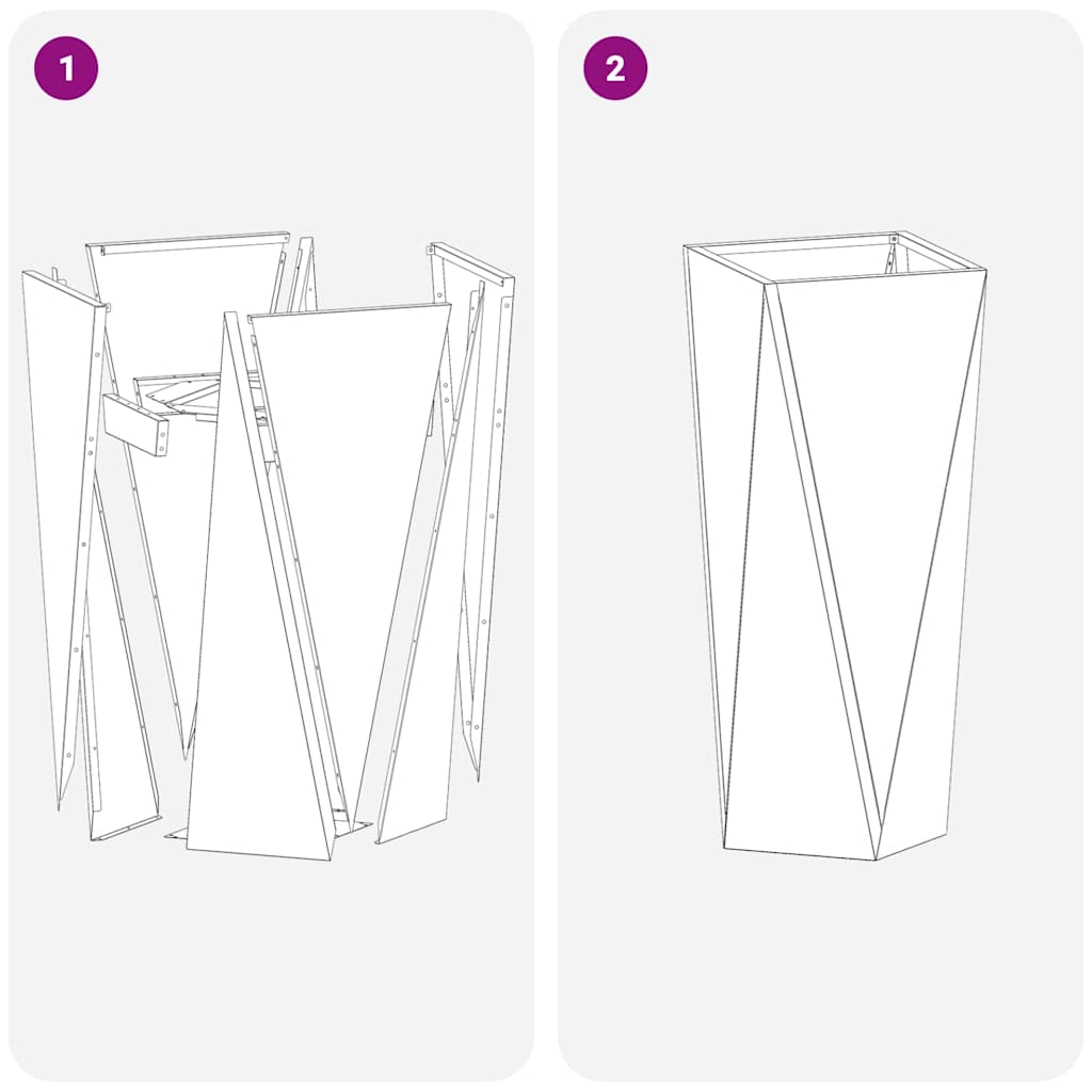 Plantekassed 2 pcs Olivengrønn 30 x 30 x 75 cm Stål