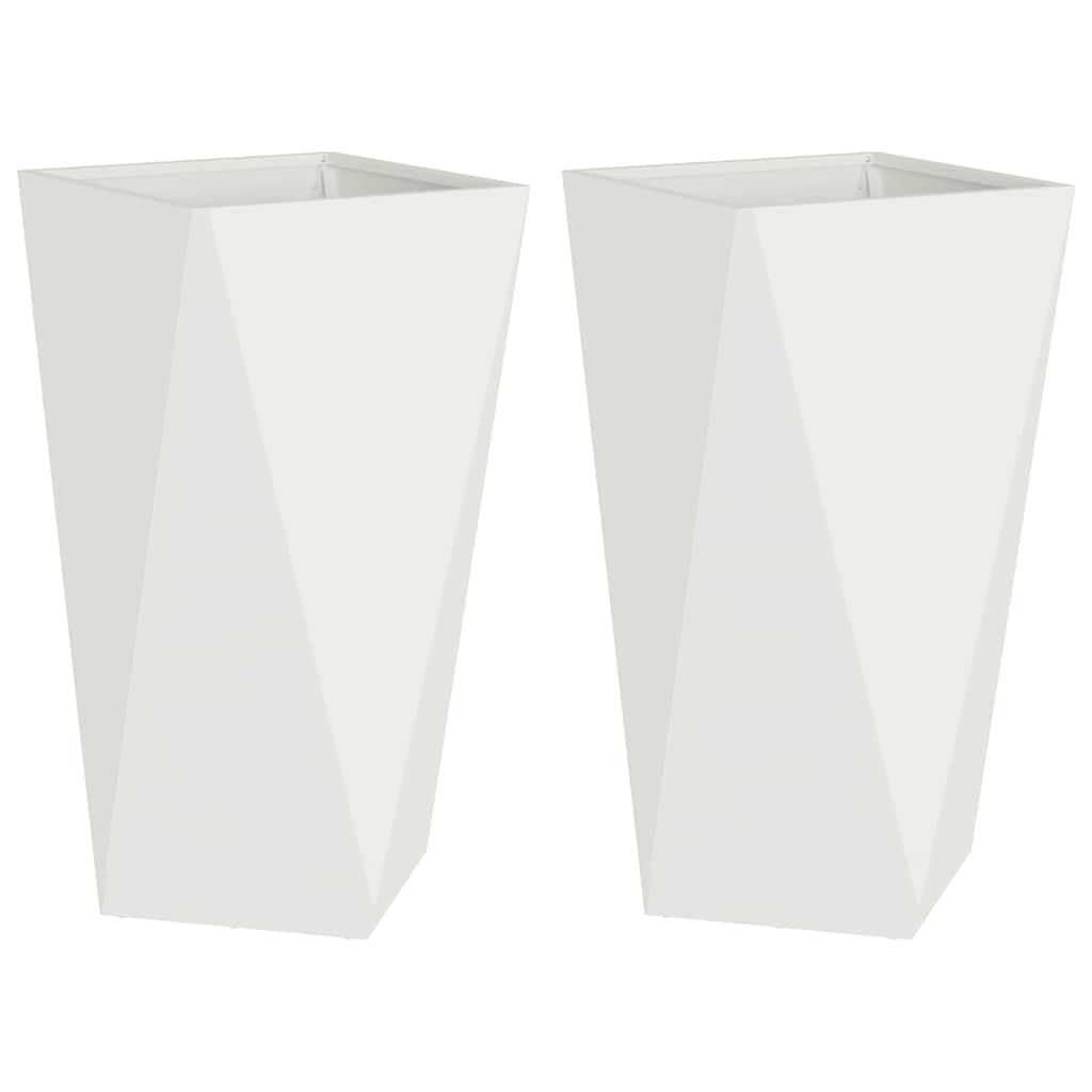 Plantekassed 2 pcs Hvit 40 x 40 x 75 cm Stål