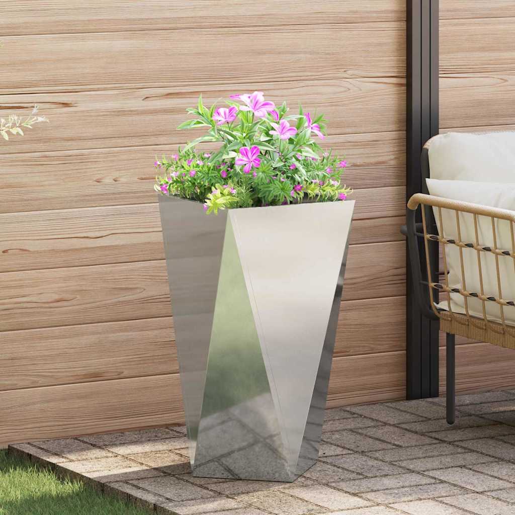 Plantekassed 2 pcs sølv 40 x 40 x 75 cm Galvanisert Stål