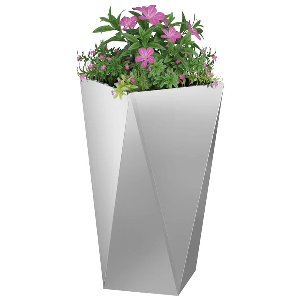 Plantekassed 2 pcs sølv 40 x 40 x 75 cm Galvanisert Stål