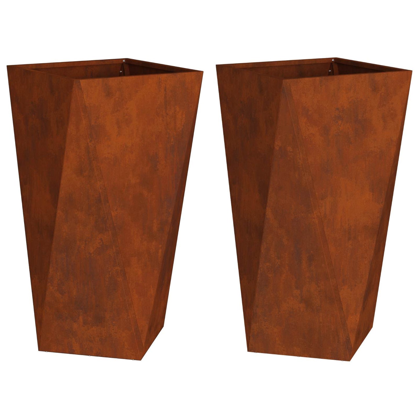 Plantekassed 2 pcs Rusten 40 x 40 x 75 cm Cortenstål