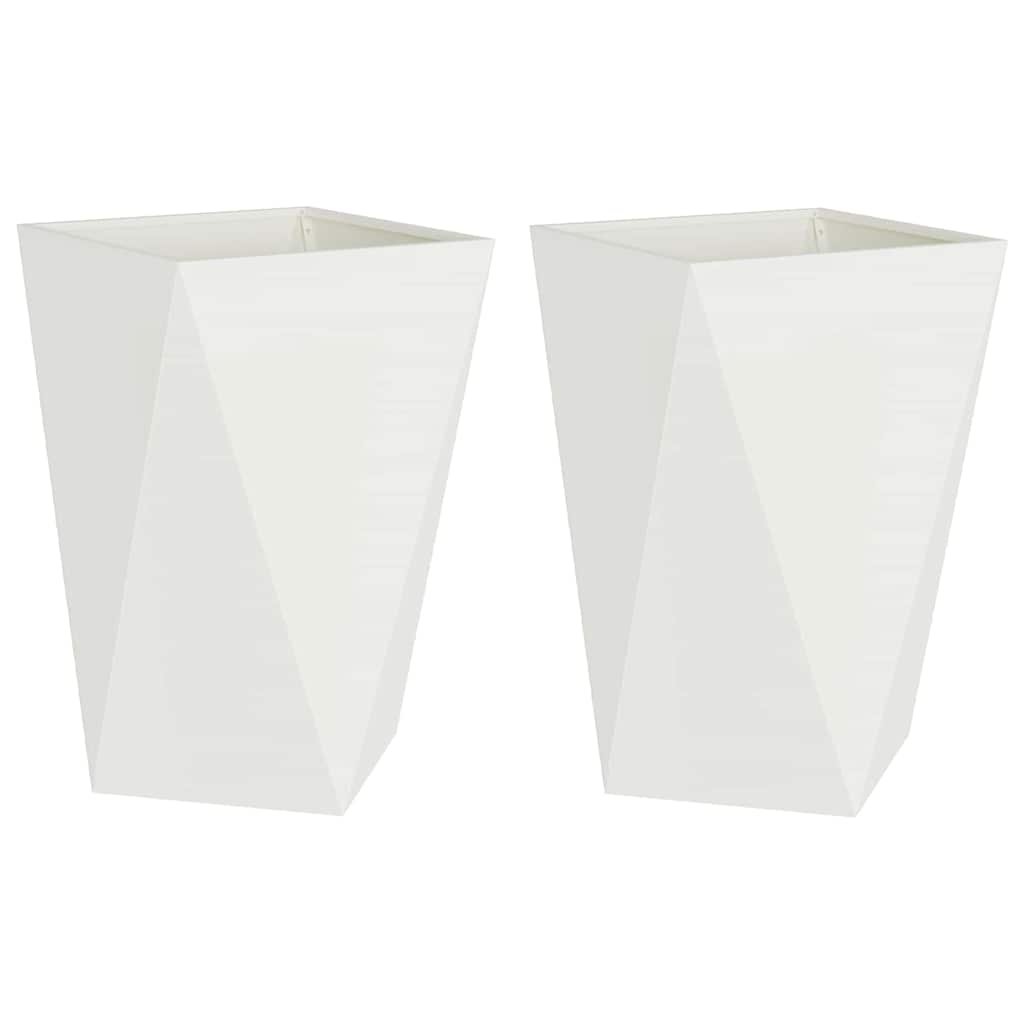 Plantekassed 2 pcs Hvit 50 x 50 x 75 cm Stål