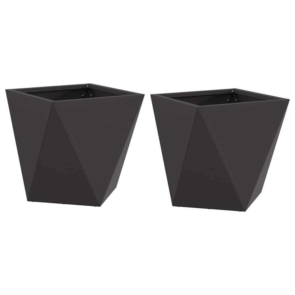 Plantekassed 2 pcs Svart 30 x 30 x 30 cm Stål