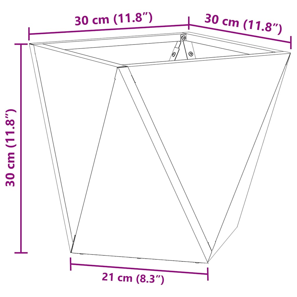 Plantekassed Hvit 30 x 30 x 30 cm Stål