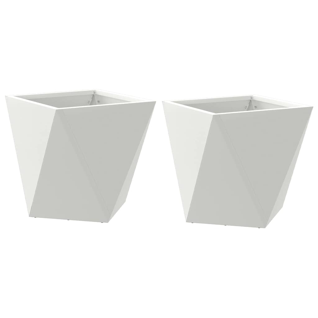 Plantekassed 2 pcs Hvit 30 x 30 x 30 cm Stål