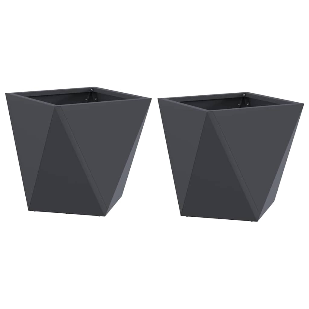 Plantekassed 2 pcs Antrasitt 30 x 30 x 30 cm Stål