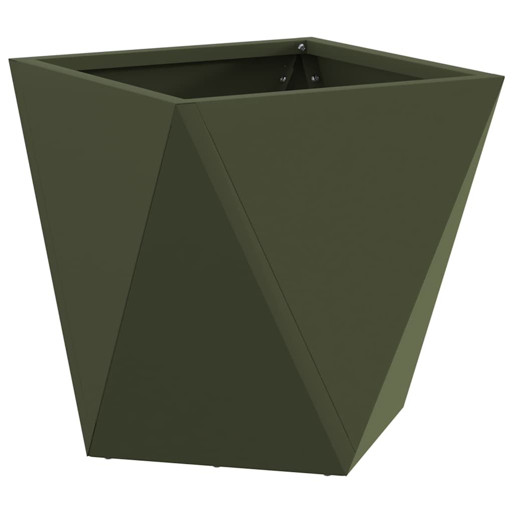 Plantekassed Olivengrønn 30 x 30 x 30 cm Stål