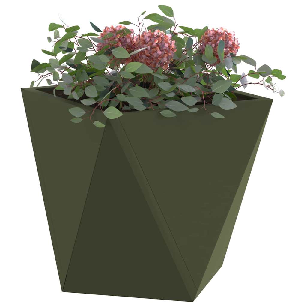 Plantekassed Olivengrønn 30 x 30 x 30 cm Stål