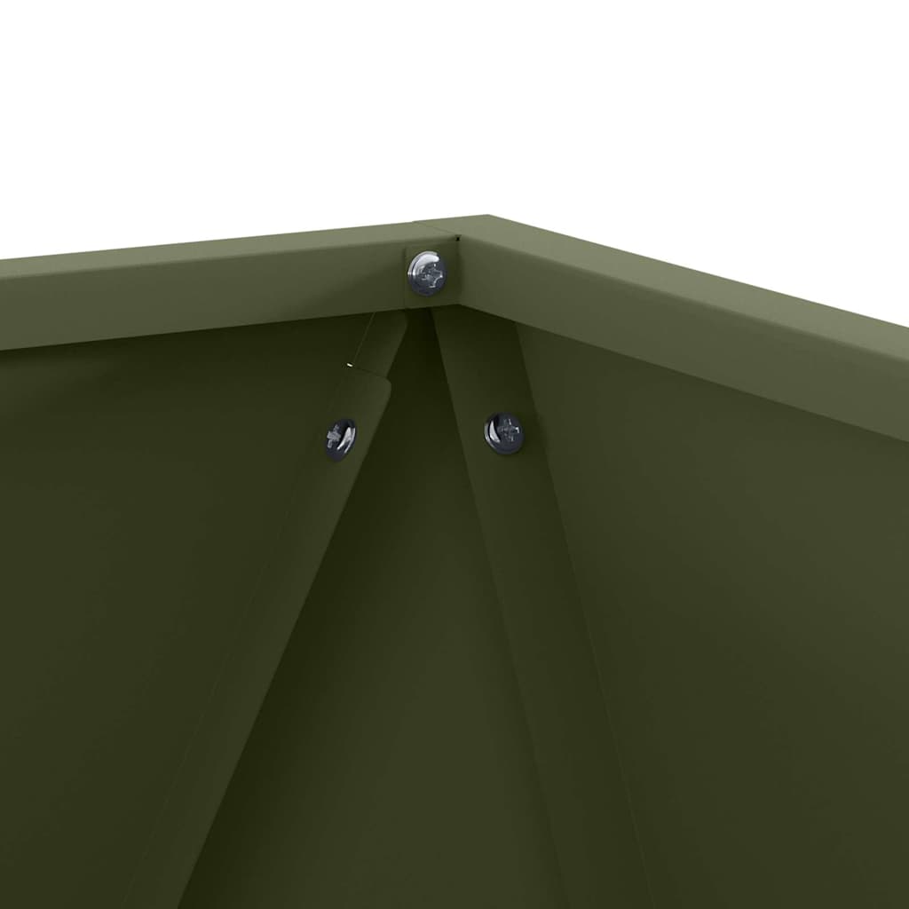 Plantekassed 2 pcs Olivengrønn 40 x 40 x 40 cm Stål