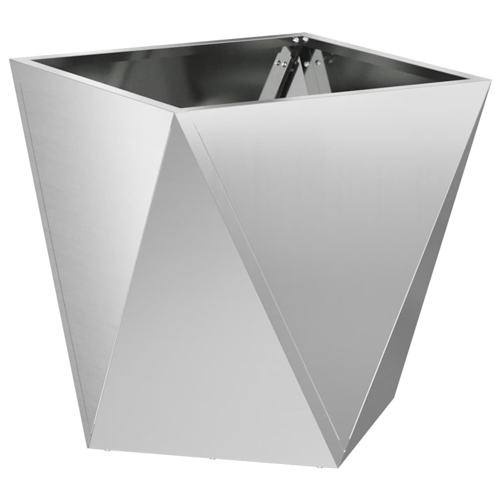 Plantekassed 2 pcs sølv 40 x 40 x 40 cm Galvanisert Stål