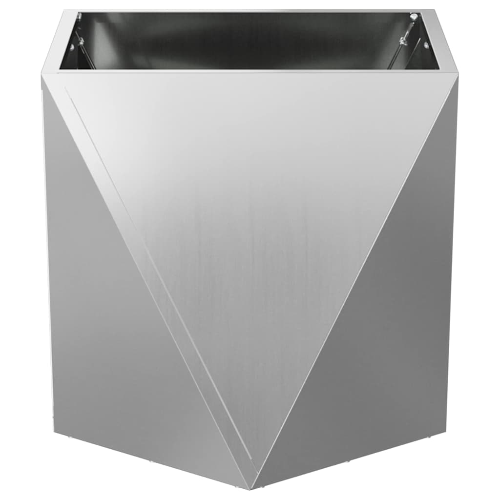 Plantekassed 2 pcs sølv 40 x 40 x 40 cm Galvanisert Stål