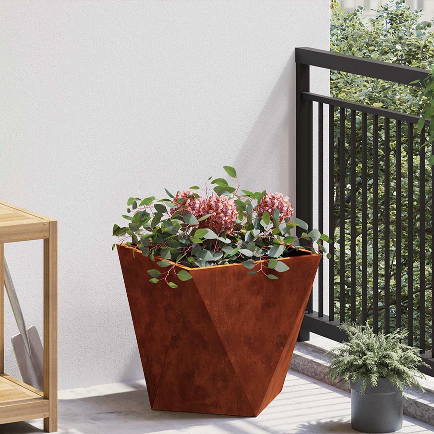 Plantekassed Rusten 40 x 40 x 40 cm Cortenstål