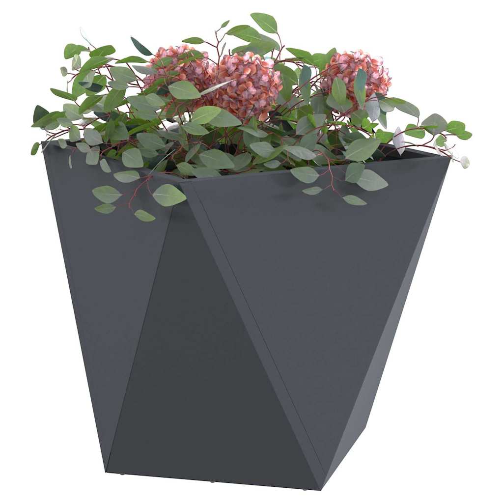 Plantekassed 2 pcs Antrasitt 50 x 50 x 50 cm Stål