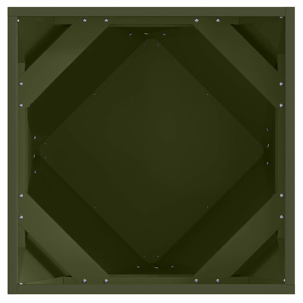 Plantekassed Olivengrønn 50 x 50 x 50 cm Stål