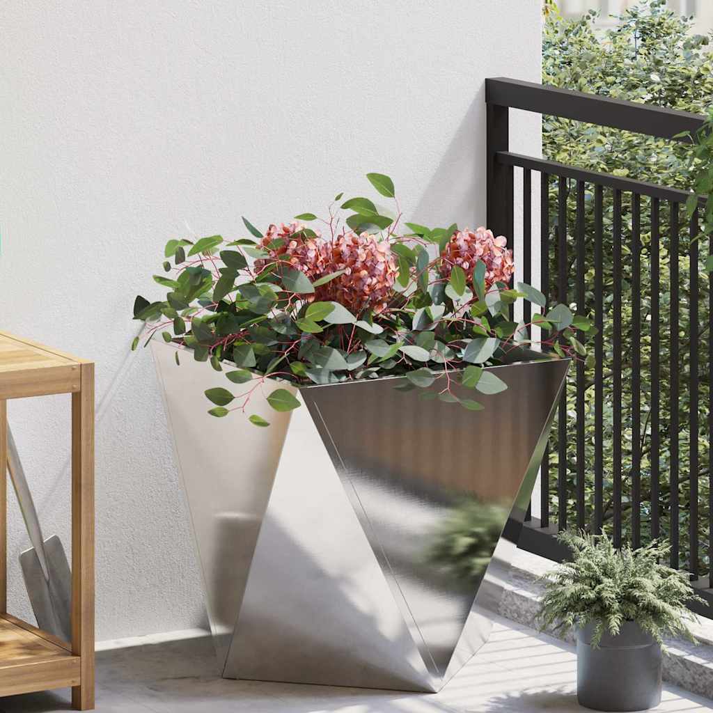 Plantekassed sølv 50 x 50 x 50 cm Rustfritt Stål