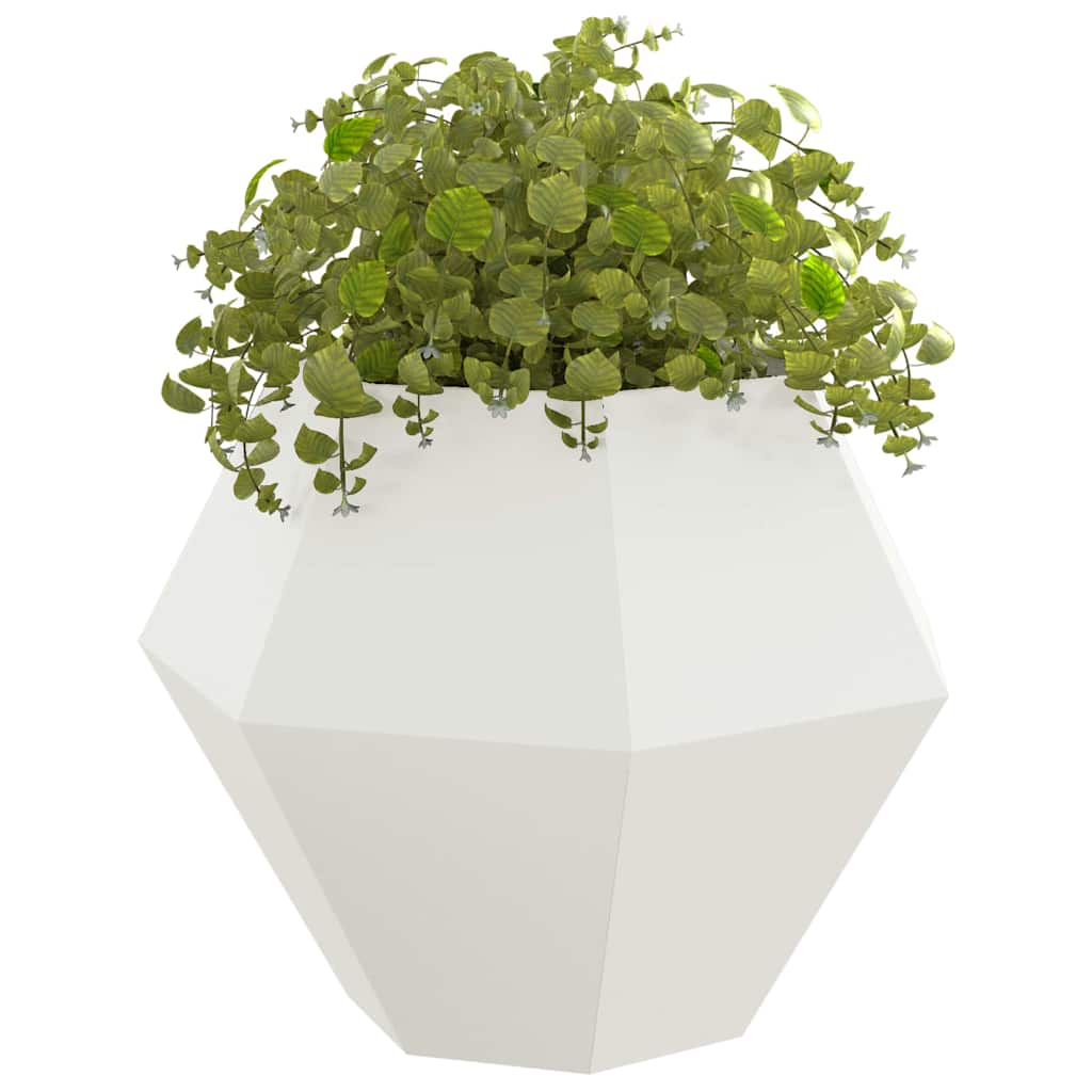 Plantekassed 2 pcs Hvit 100 x 100 x 80 cm Stål