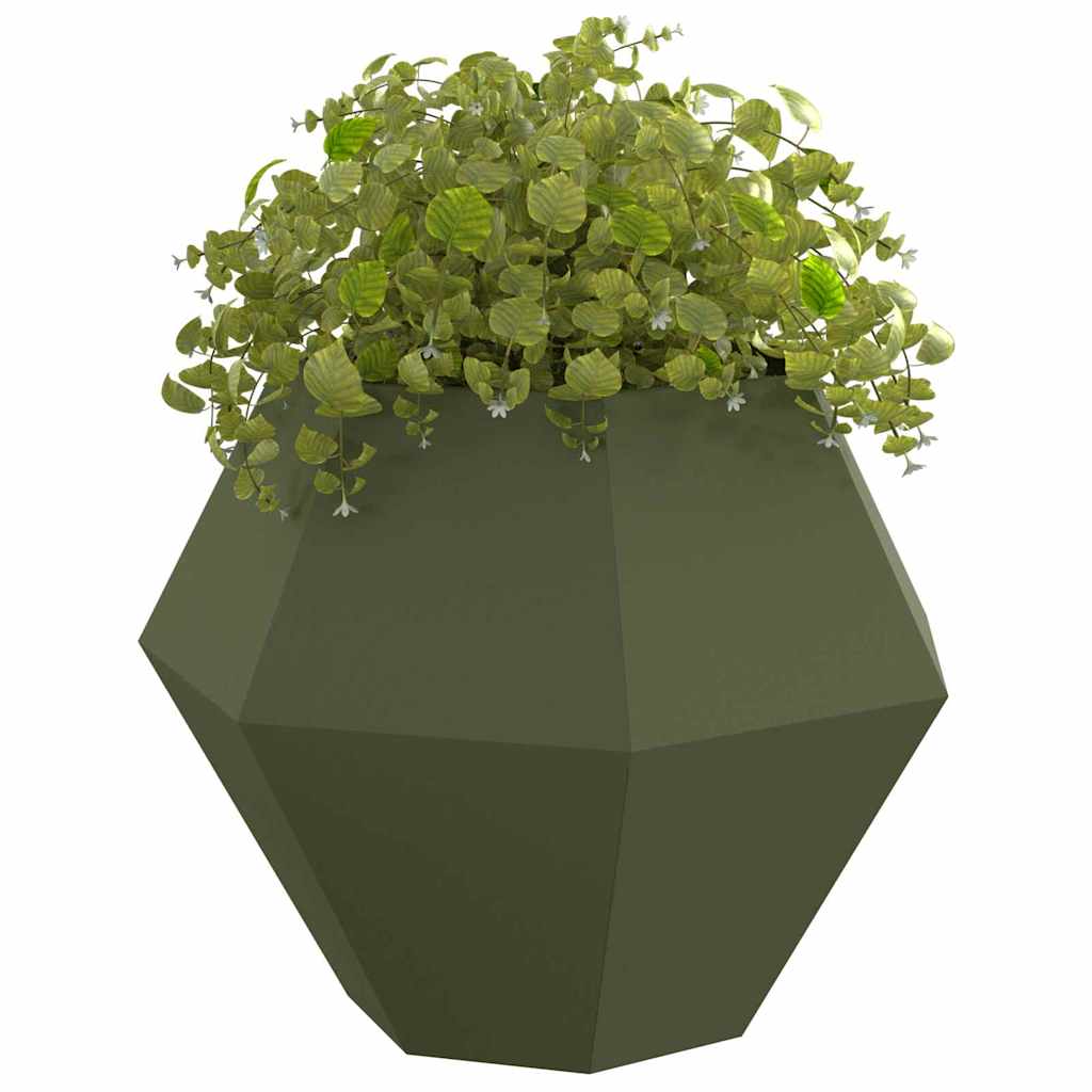 Plantekassed Olivengrønn 100 x 100 x 80 cm Stål