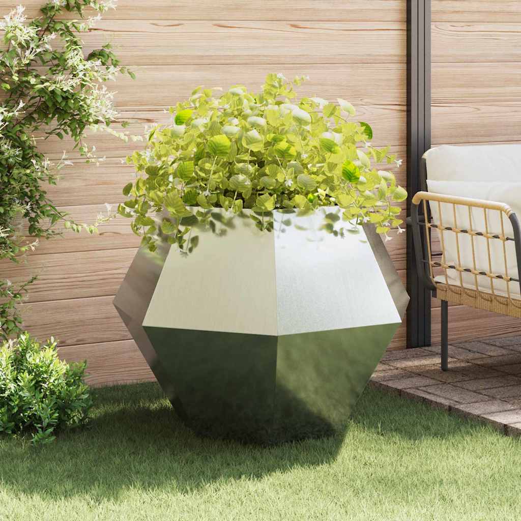 Plantekassed 2 pcs sølv 100 x 100 x 80 cm Galvanisert Stål