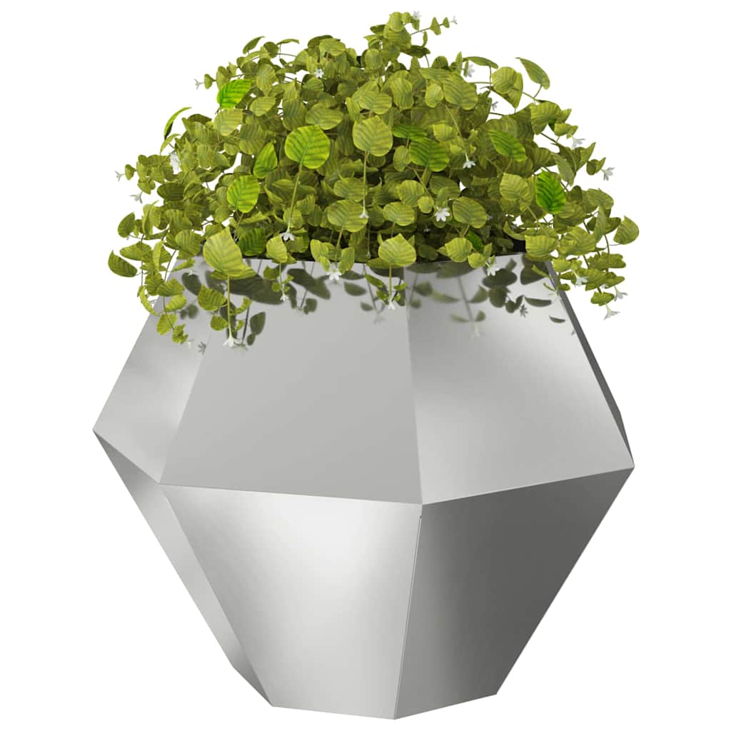 Plantekassed 2 pcs sølv 100 x 100 x 80 cm Galvanisert Stål